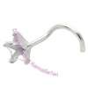 Claw Set Star Jewel - Clear  - Silver Nose Stud